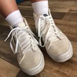 white vans high tops sneakers